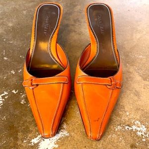 Burnt Orange, Cole Haan mules, 7.5.